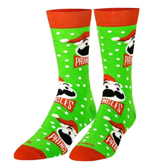 Cool Socks, Christmas Holiday Socks for Men, Fun Print, Pringles Chips