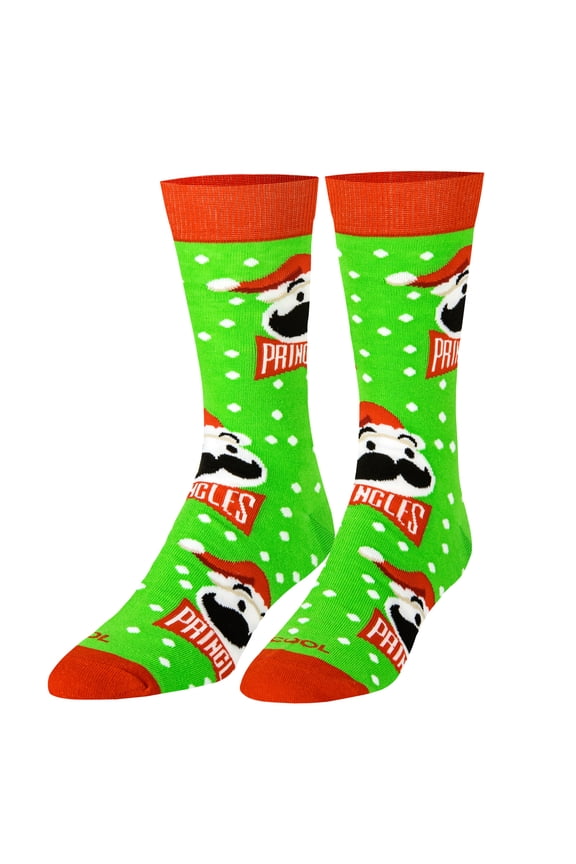 , Christmas Holiday Socks for Men, Fun Print, Pringles Chips, Adult