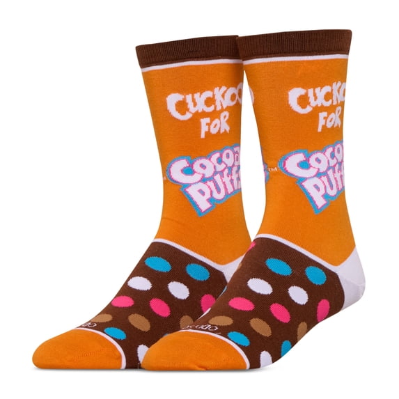 Cool Socks Cocoa Puffs Going Cuckoo General Mills Crew Socks, Size Medium