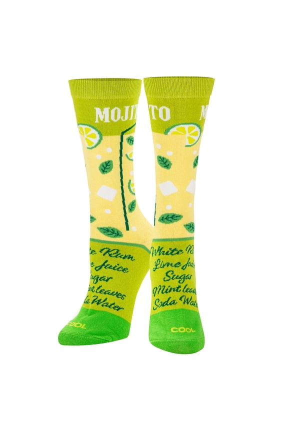 Cool Socks Mojito Recipe Beer Party Crew Socks, Size Medium