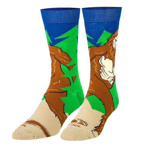 Cool Socks Sasquatch Novelty Funny Cool Crew Socks, Size Large