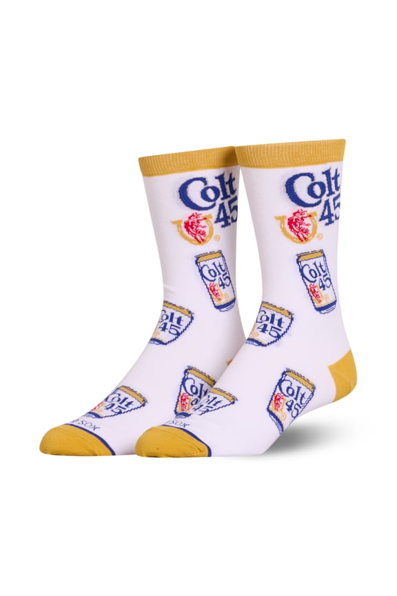 Colt 45 Cans Crew Socks Size Large for Men & Women Retro Beer Can Graphic Comfy