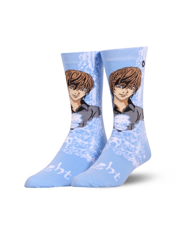 Light Yagami Death Note Shonen Anime Manga Crew Socks, Size Large