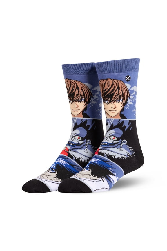 Cool Socks – Death Note Mash-Up Crew Socks – Size Large for Men & Women – Official Anime Graphic –
