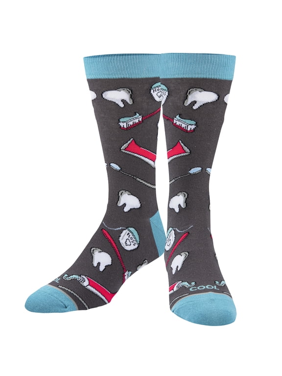 Cool Socks Dentist Career Work Crew Socks, Size Large