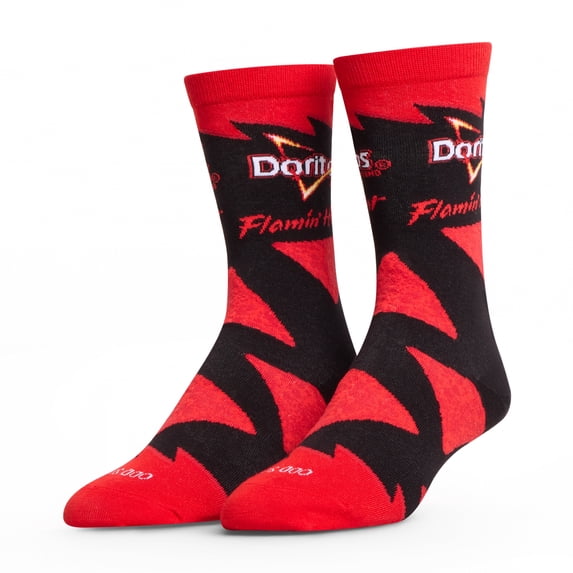 Cool Socks Doritos Flamin Hot Snack Foodie Crew Socks, Size Large