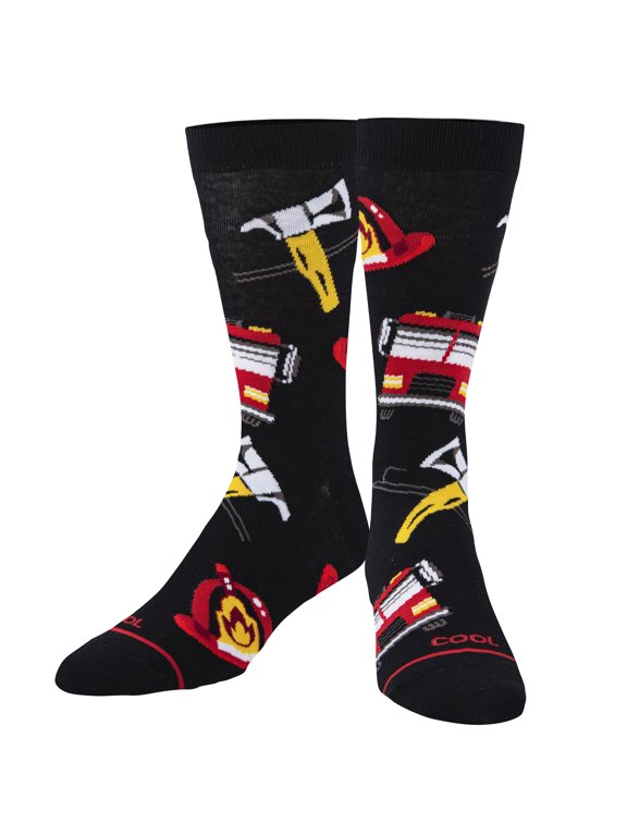Cool Socks Firefighter Career Work Crew Socks, Size Large