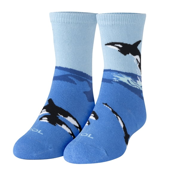 Cool Socks – Orca Whale Crew Socks for Kids 4–7 Years – Fun Ocean Animal Gift, Colorful Everyday