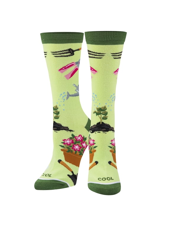 Cool Socks Gardening Career Work Crew Socks, Size Medium