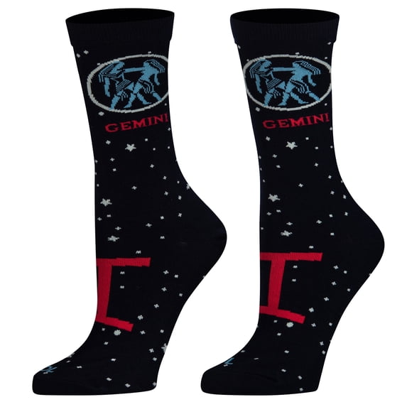 Cool Socks Gemini Zodiac Astrology Crew Socks, Size Medium