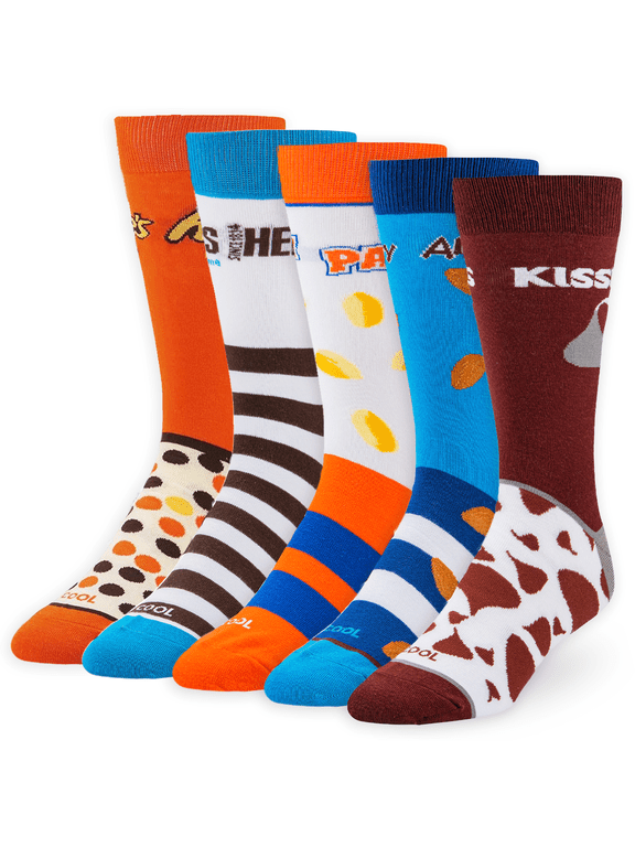 Cool Socks Hershey's Chocolate, 5 Pairs Gift Set Crew Socks, Size Medium