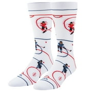 Cool Socks Hockey Fun Print Novelty Crew Socks for Men