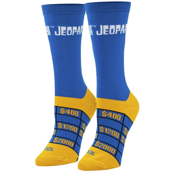 Cool Socks Jeopardy Game Show Fun Print Novelty Crew Socks for Men & Women