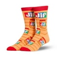 thumbnail image 1 of Cool Socks – Jif Peanut Butter Jar Crew Socks – Size Large for Men & Women – Classic Red-Blue Jar, 1 of 4