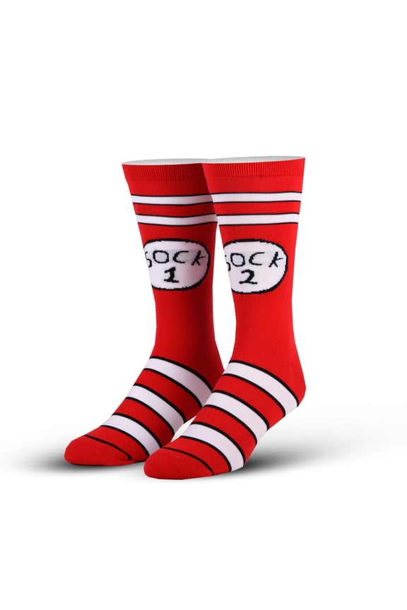 – Sock 1 & Sock 2 Novelty Crew Socks for Big Kids 7-10 Years– Funny Colorful Graphic