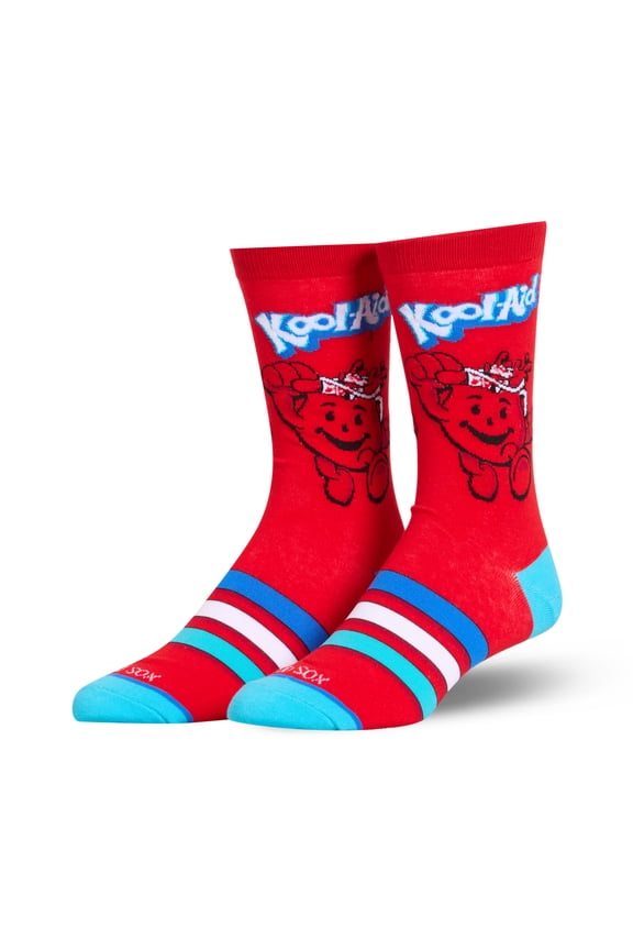 Kool-Aid Man Red Crew Socks  Size Large for Men & Women  Iconic Pitcher Graphic 