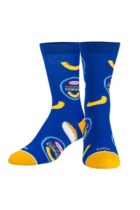 Kraft Mac & Cheese Novelty Crew Socks Large for Men & Women Fun Food Gift, Bold