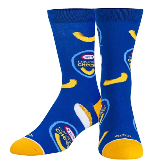 Cool Socks – Kraft Mac & Cheese Novelty Crew Socks Large for Men & Women – Fun Food Gift, Bold