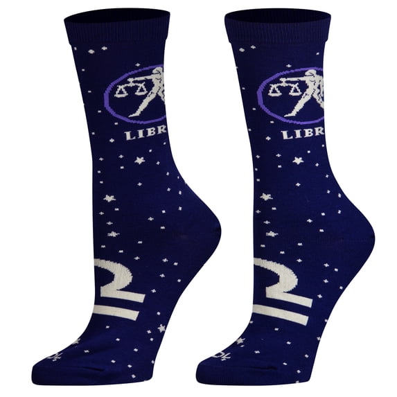 Cool Socks Libra Zodiac Astrology Crew Socks, Size Medium