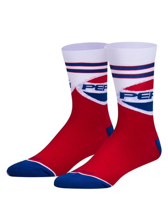 Cool Socks Pepsi Throwback Soda Pop Crew Socks, Size Large