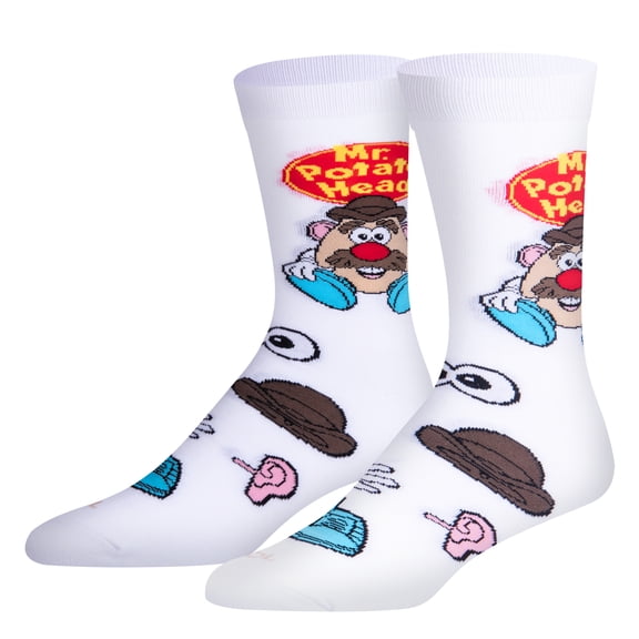 Cool Socks, Men's Funny Graphic Novelty Sock, Mr. Potato Head, Adult Large