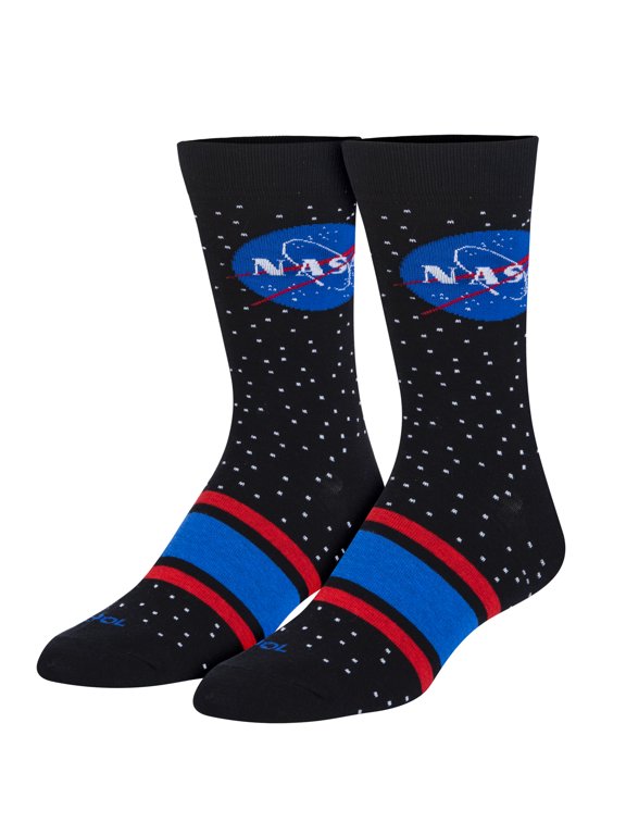 Cool Socks Nasa Stars Space Crew Socks, Size Large