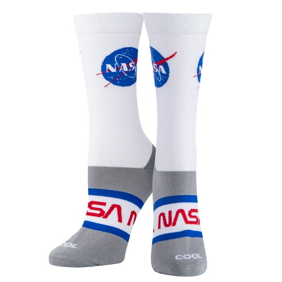 Cool Socks, Nasa Badges, Womens Crew Length, Funny Graphic Print- Large
