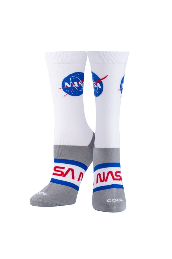 , Nasa Badges, Womens Crew Length, Funny Graphic Print- Large