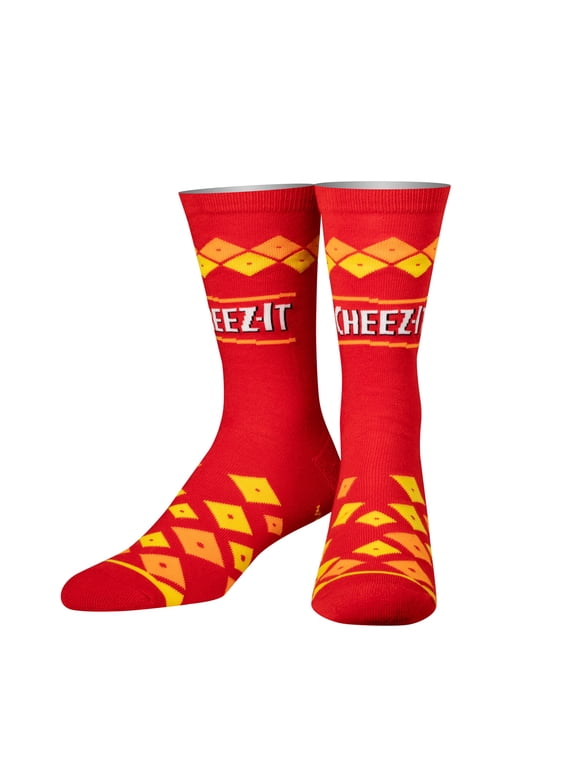 Cheez-It Crackers Crew Socks for Men & Women Official Licensed Snack-Themed Novelty