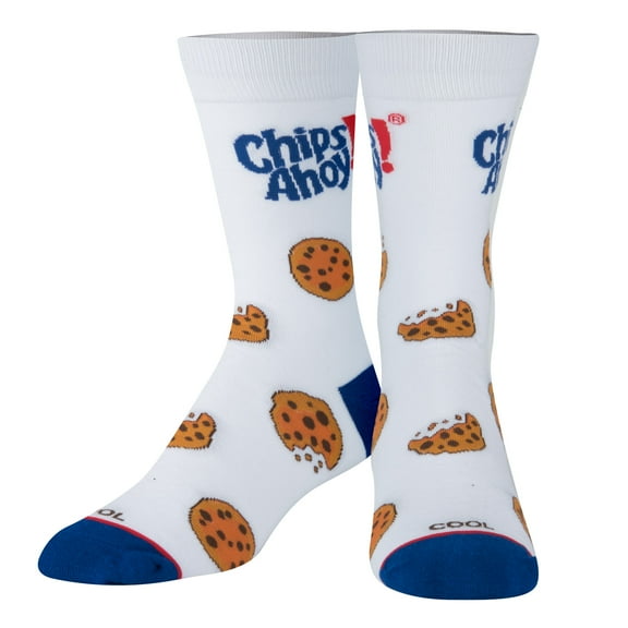 Cool Socks Novelty Crew Socks Men's Women's, Chips Ahoy! Cookies, Graphic Print, Large