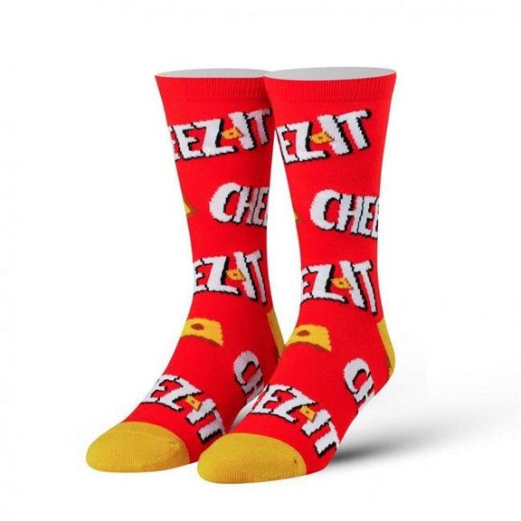 Cool Socks Novelty Crew Socks Men's Women's, Keep It Cheezy, Graphic Print, Large