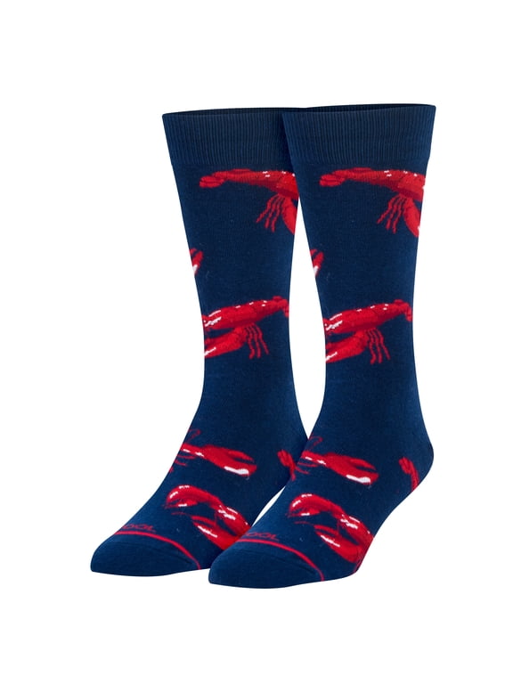 Novelty Crew Socks Men's Women's, Lobsters, Graphic Print, Large