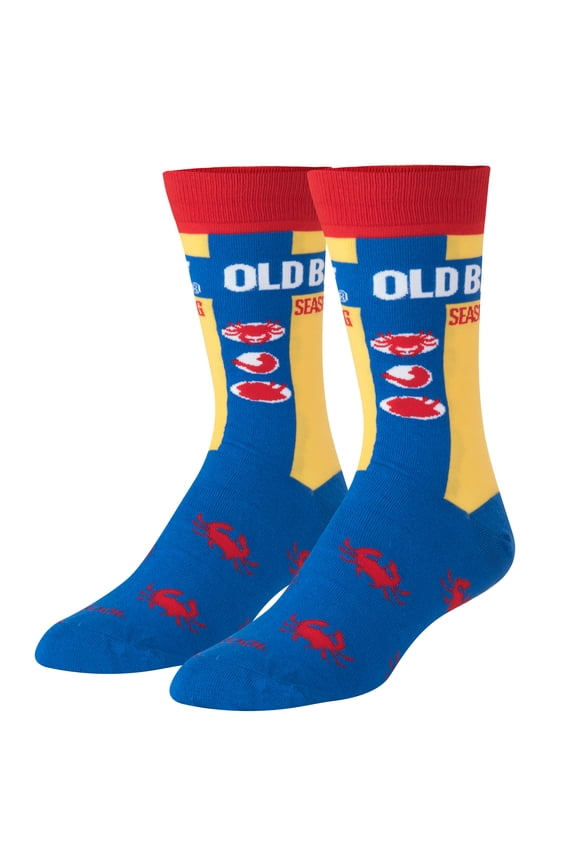 Cool Socks Old Bay Seasoning Crew Socks Spicy Graphic Print for Men & Women Novelty Seasoning Brand