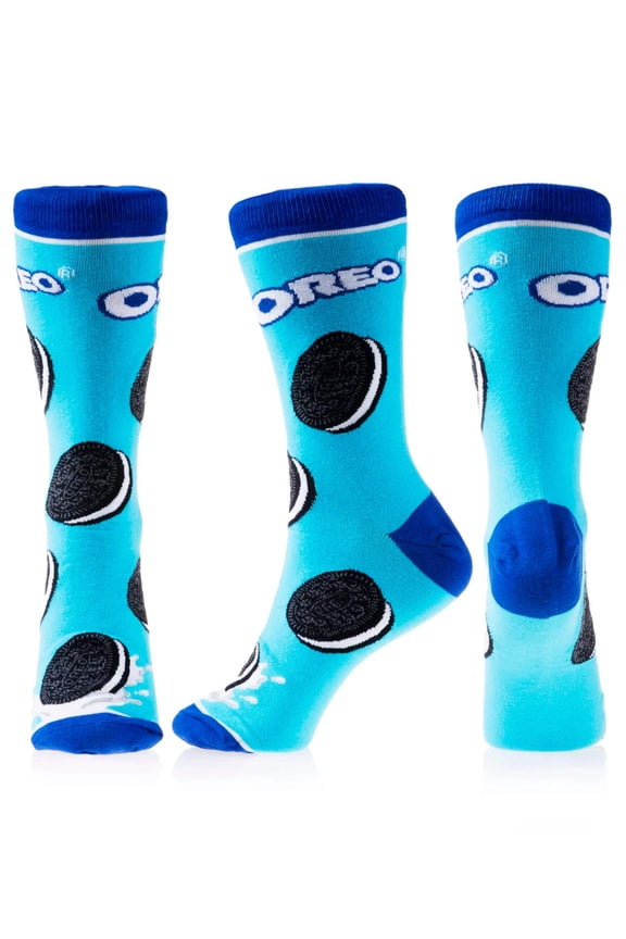 Cool Socks Novelty Crew Socks Men's Women's, Oreo Cookies, Graphic Print, Large