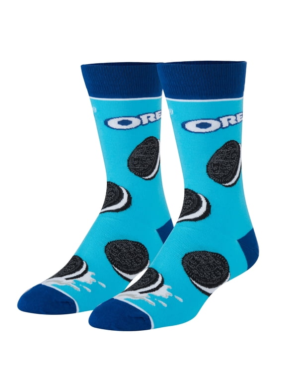 Cool Socks Novelty Crew Socks Men's Women's, Oreo Cookies, Graphic Print, Large