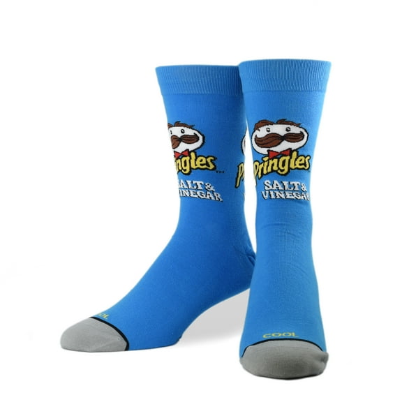 Cool Socks Novelty Crew Socks Men's Women's, Pringles Chips Salt & Vinegar, Graphic Print, Large