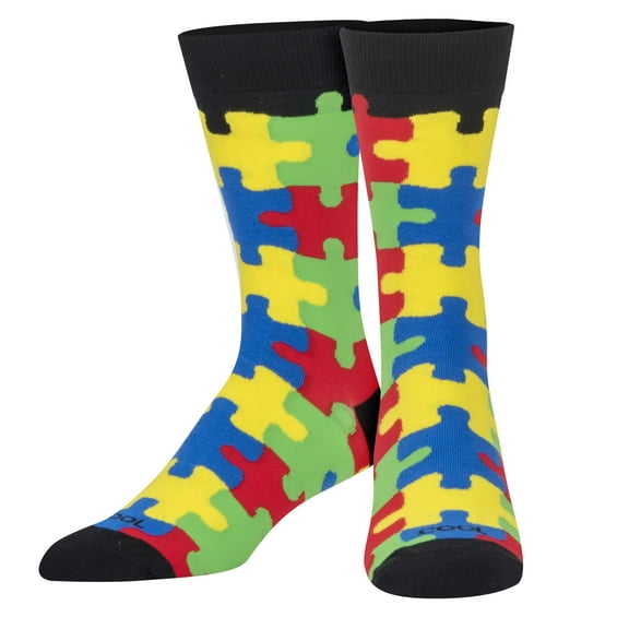 Cool Socks Novelty Crew Socks Men's Women's, Puzzled, Graphic Print, Large