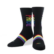 Cool Socks Novelty Crew Socks Men's Women's, Rainbow Pride, Graphic Print, Large
