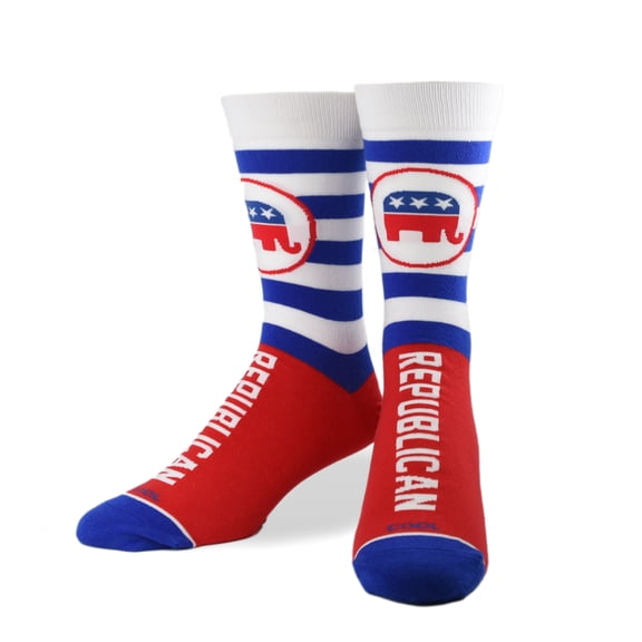 Cool Socks Novelty Crew Socks Men's Women's, Republican, Graphic Print, Large