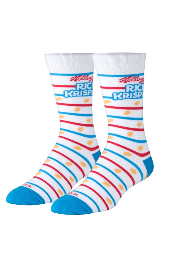 Cool Socks Rice Krispies Kelloggs Cereal Breakfast Crew Socks, Size Large