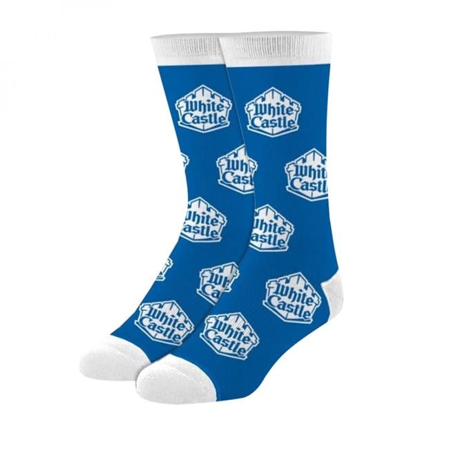 Crazy Socks, White Castle, Funny Novelty Socks, Adult, Large