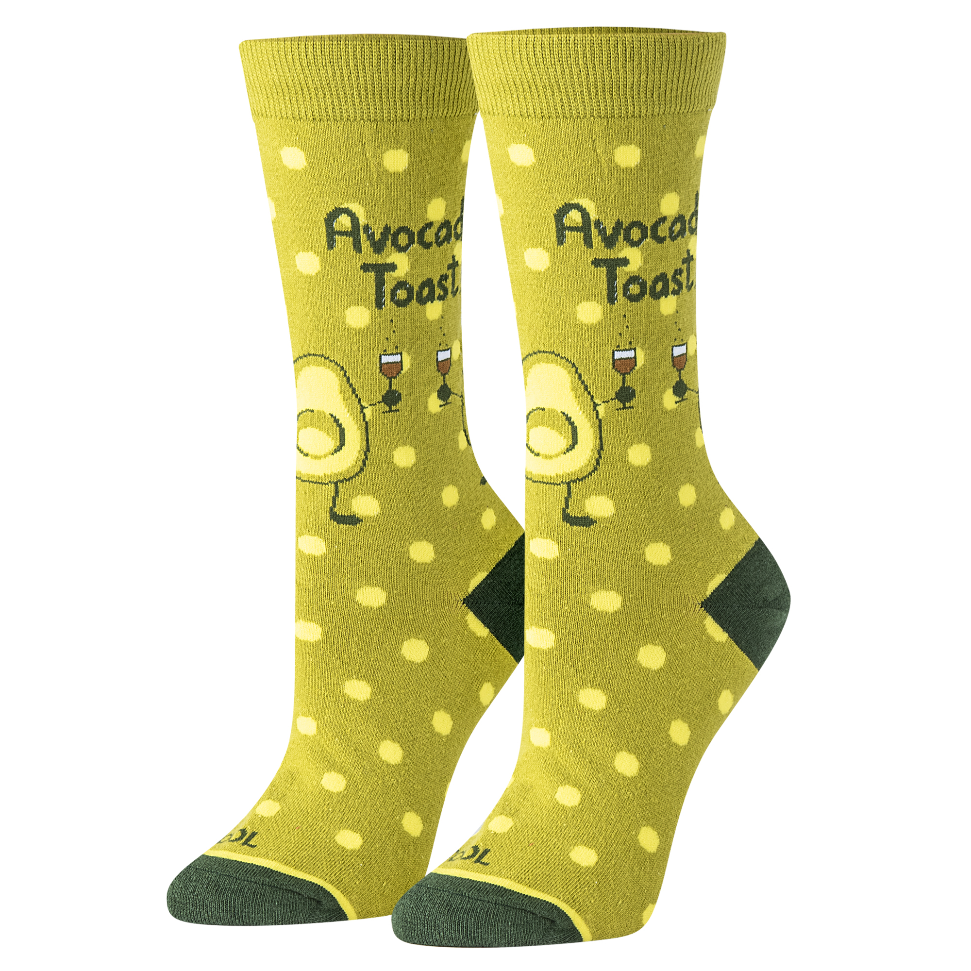Cool Socks Novelty Crew Socks Women's Avocado Toast, Graphic Print