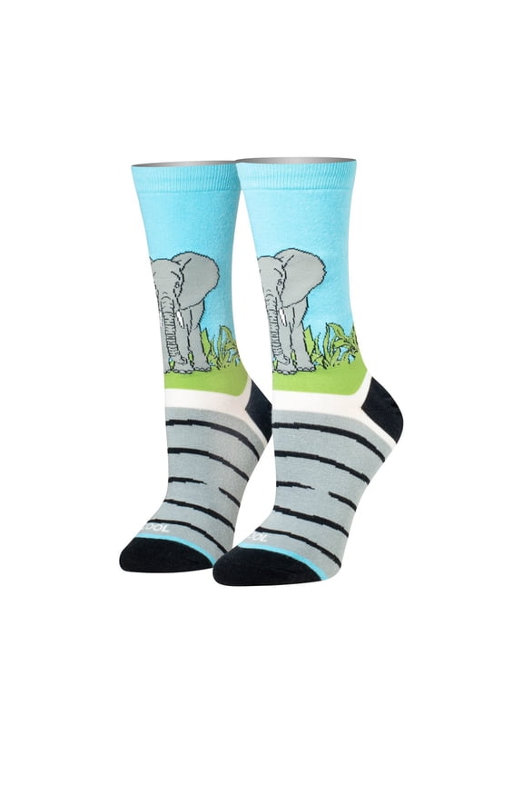 Cool Socks – Elephant Graphic Crew Sock – Women’s & Men’s Medium – Funny Novelty Animal Print, Cute