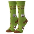 thumbnail image 1 of Cool Socks Novelty Crew Socks Women's No Coffee No Workee, Graphic Print, Large, 1 of 5