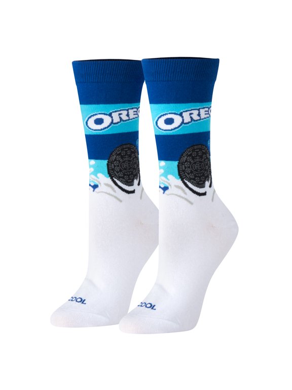 Novelty Crew Socks Women's Oreo Cookies Dunk, Graphic Print, Large