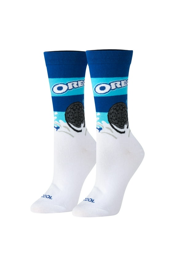 Novelty Crew Socks Women's Oreo Cookies Dunk, Graphic Print, Large