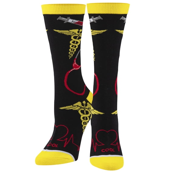 Cool Socks Nurse Fun Print Novelty Crew Socks for Men & Women