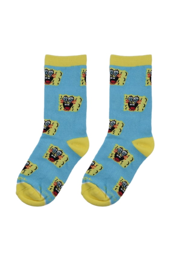 Official SpongeBob SquarePants Crew Sock Nickelodeon 90s Cartoon Big Kids Size Ages 710