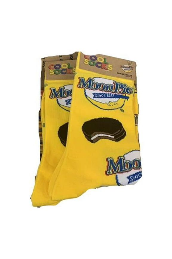 Cool Socks, Original Moon Pie, Mens Womens Crew, Funny Graphic Print, Large