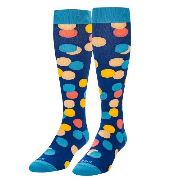 Cool Socks – Multi Dot Pattern – Knee High Length Compression Socks – 15–20 mmHg – Sport and Work